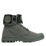 Boots palladium baggy - femme - large - gris - lacets - textile