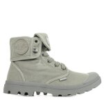 Boots palladium baggy - gris - homme - tige en textile - lacets