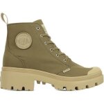 Boots - palladium - pallabase twill - femme - vert - compens - lacets