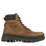 Boots palladium pallatrooper sc wp + - homme - cuir - marron - talon large - waterproof