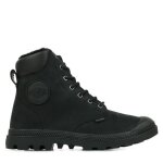 Boots palladium pampa sport cuff wps - cuir noir - lacets - waterproof