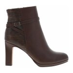 Boots talon dcroch haut - marco tozzi - femme - marron caf - blanc - 9 cm
