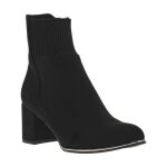 Boots talon dcroch moyen - marque - modle - noires - noir - femme - zip - adulte - synthtique