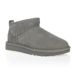 Boots - ugg - classic ultra mini - femme - cuir - gris - plat