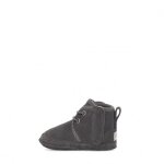 Boots ugg neumel bb - gris - cuir - lacets lastiques fixes - semelle en caoutchouc moul