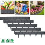 Bordure de gazon jardin - xmtech - 5m - plastique r�sistant - aspect rotin - anthracite