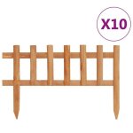 Bordure de jardin 10 pcs bois de sapin massif avec finition  base deau orange 44 m - xia