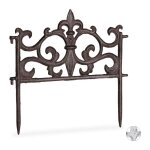 Relaxdays bordure de jardin fonte de fer cl�ture jardin en m�tal piquet plate - bande antiquit�s hxl: ...