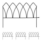 Relaxdays bordure de jardin en mtal hxl: 295x172 cm clture  planter extrieur 4 lments style arqu ...