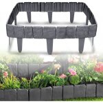 Bordure de jardin naizy t - type barri�re cl�ture 10m 40 pi�ces - anthracite