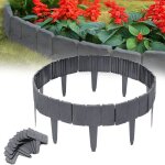 Bordure de jardin en plastique aspect pierre - lilin - 25x23x1cm - anthracite
