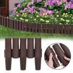 Bordures de jardin en plastique imitation bois - xmtech - lot de 10 - 28m de longueur - marron