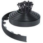 Vounot bordure de jardin flexible en pvc - 20 m x h 5 cm anthracite - 40 piquets - rsistante aux intempries ...