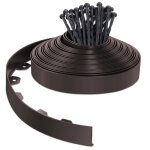 Vounot bordure de jardin flexible en pvc - 20 m x h 5 cm marron - 40 piquets - rsistante aux intempries ...