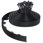 Vounot bordure de jardin flexible en pvc - 20 m x h 5 cm noir - 40 piquets - rsistante aux intempries ...