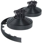 Vounot bordure de jardin flexible en pvc - 40 m x h 5 cm anthracite - 80 piquets - rsistante aux intempries ...
