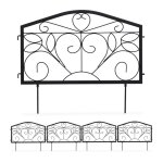 Bordure potager 12 �l�ments cl�ture jardin fer antique design antique ornements h x l : 33 x 675 cm noir ...