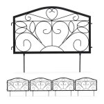 Relaxdays bordure potager clture jardin 4 lments fer antique ornements h x l : 33 x 225 cm noir