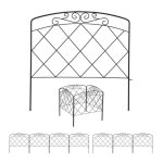Bordure potager cl�ture jardin 8 �l�ments m�tal design antique h x l : 415 x 490 cm noir