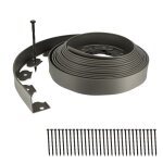 Bordurette de jardin flexible 10m - hauteur 5 cm + 30 piquets gris clair - bordure de gazon pelouse - ...