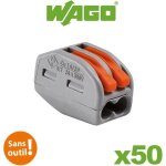 Borne pour bote de drivation classic avec leviers 250mm gris 02 conducteurs - wago - 222 - 412