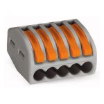 Borne pour bo�te de d�rivation classic avec leviers 250mm� gris 05 conducteurs - wago - 222 - 415