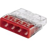 Borne pour boîtes de dérivation - wago - 2273 - 204 - 4 conducteurs - transparent - 100 pièces Borne pour boîtes de dérivation - wago - 2273 - 204 - 4 conducteurs - transparent - 100 pièces