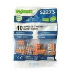 Bornes de connexion automatique wago - blister de 10 bornes 3 entres