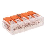 Lot de 3 bornes de raccordement s221 compact - connexion rapide - 5 conducteurs avec leviers 6mm - orange ...