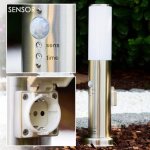 Borne d�?�clairage caserta avec d�tecteur de mouvement et prise