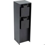 Borne de jardin � fixer 2x16a ip44 - aluminium noir - zenitech