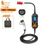 Borne de recharge portable 11kw 16a ev type - 2 evse pour voiture lectrique prise cee iec62196 - 2 bazarland3 ...