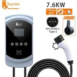 Borne de recharge voiture electrique evse wallbox 76kw 3phase vope2 cble prise iec62196 - 2. bazarland30 ...