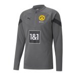 Borussia dortmund sweat de foot gris homme puma 1 / 4 zip 2022 / 23