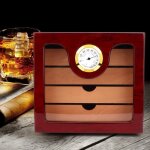 Bote  cigares armoire  cigares  4 tiroirs en bois de cdre de grande capacit avec humidificateur ...