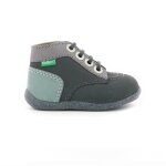 Botillon - kickers - bonbon - cuir - gris - fermeture  lacet