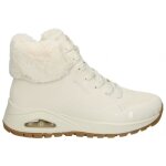 Baskets blanches � talon semi - compens�e avec des lacets plats et un zip