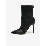 Bottes basses en cuir des femmes noires sur le talon guess semmi