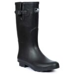 Bottes en caoutchouc trespass damon - noir - femme - haute - boucle de serrage