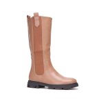 Bottes cavalires crantes grandes tailles - la modeuse - femme - synthtique - haute - taupe - zip - ...