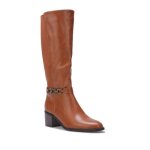 Bottes cavalière - la modeuse - modèle fourré - bride métallique - zip latéral - simili cuir Bottes cavalière - la modeuse - modèle fourré - bride métallique - zip latéral - simili cuir