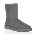 Bottes - ugg - classic short ii - haute - cuir - gris