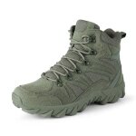 Bottes de combat militaire tactique dhiver pour homme funmoon - vert - lacets - textile - plat