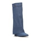 Bottes compens�es � revers avec bride fine en haut de la tige. mod�le avec fermeture zipp�e sur le c�t� ...