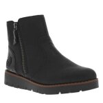 Boots noires  talon compens bas et  zip latral avec contrefort verni