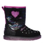 Bottes confortables bébé fille - skechers - glizy harts - noir - polyester - paillettes - pierres précieuses ... Bottes confortables bébé fille - skechers - glizy harts - noir - polyester - paillettes - pierres précieuses ...