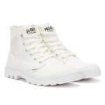 Bottes femme palladium pampa hi mono blanc - textile - lacets