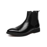 Bottes courtes pour hommes funmoon - mode printemps et automne - noir - bas talon - bout rond