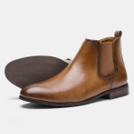 Bottes en cuir confortables pour hommes mode marron