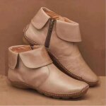 Bottes en cuir dautomne pour femmes ecelen - beige - fermeture éclair latérale - taille 35 - 43 Bottes en cuir dautomne pour femmes ecelen - beige - fermeture éclair latérale - taille 35 - 43